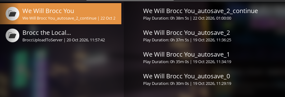 Satisfactory Load Save screen showing available autosaves